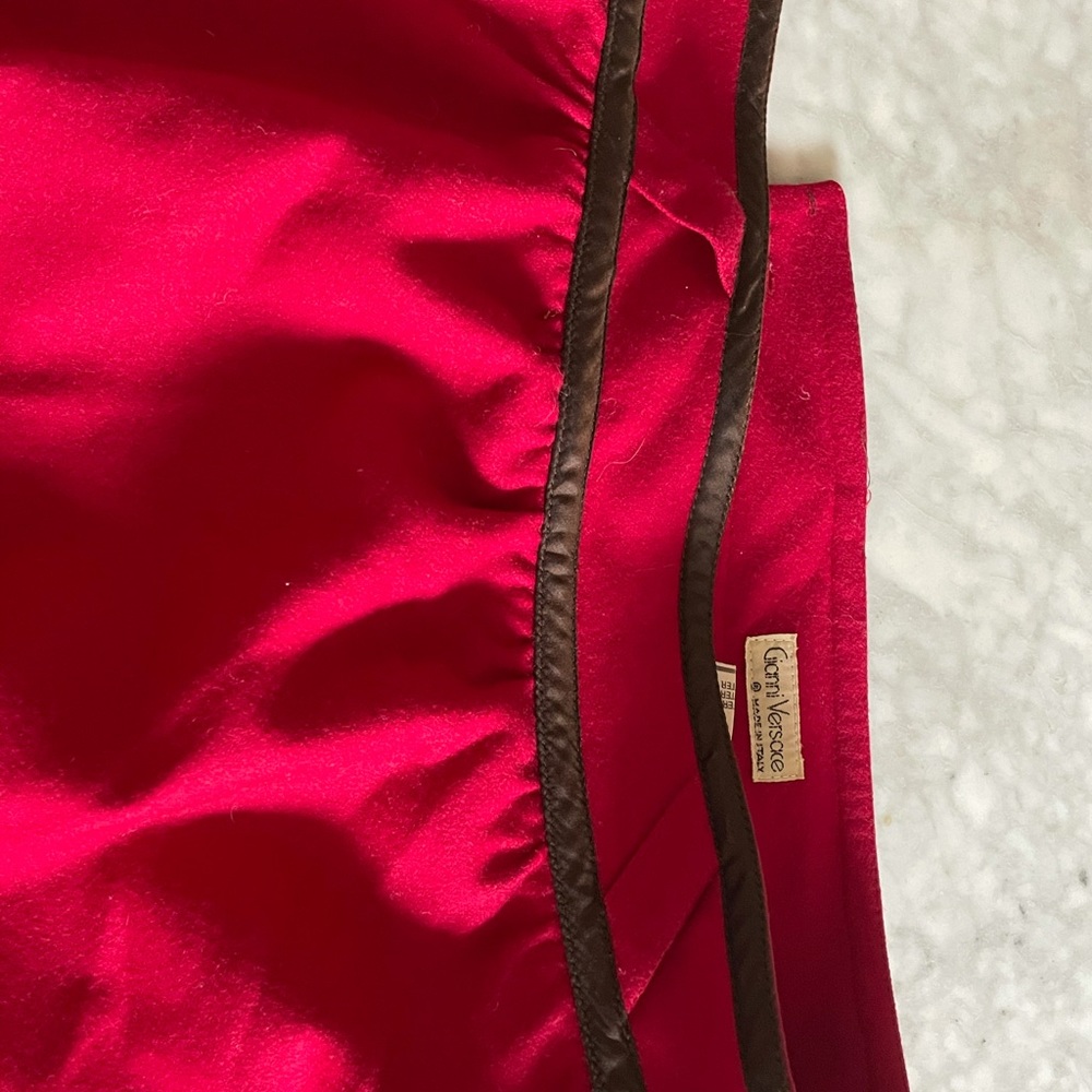 Gianni Versace Skirt-1980s- Cherry Red